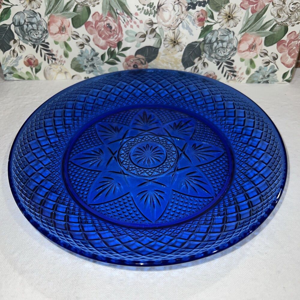 Cristal D'Arques Durand Sapphire Cobalt Blue Salad Luncheon #5